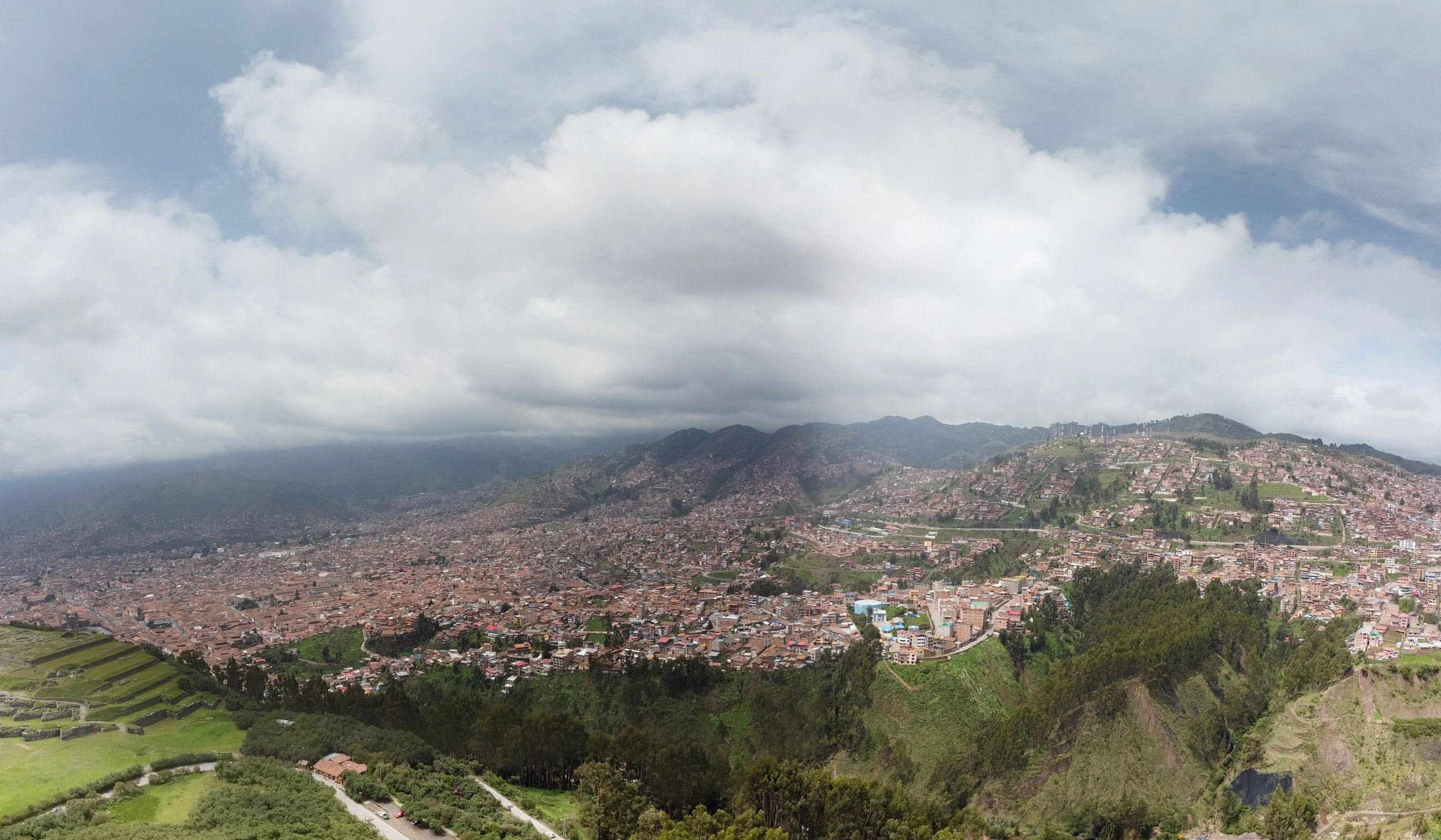 Aerial view of Cusco Peru