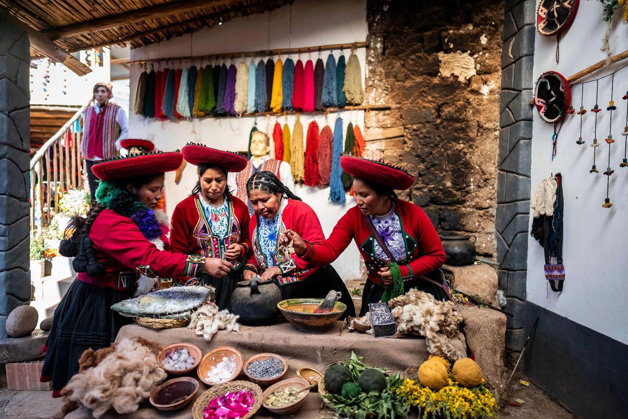 Traditional market scene in Peru