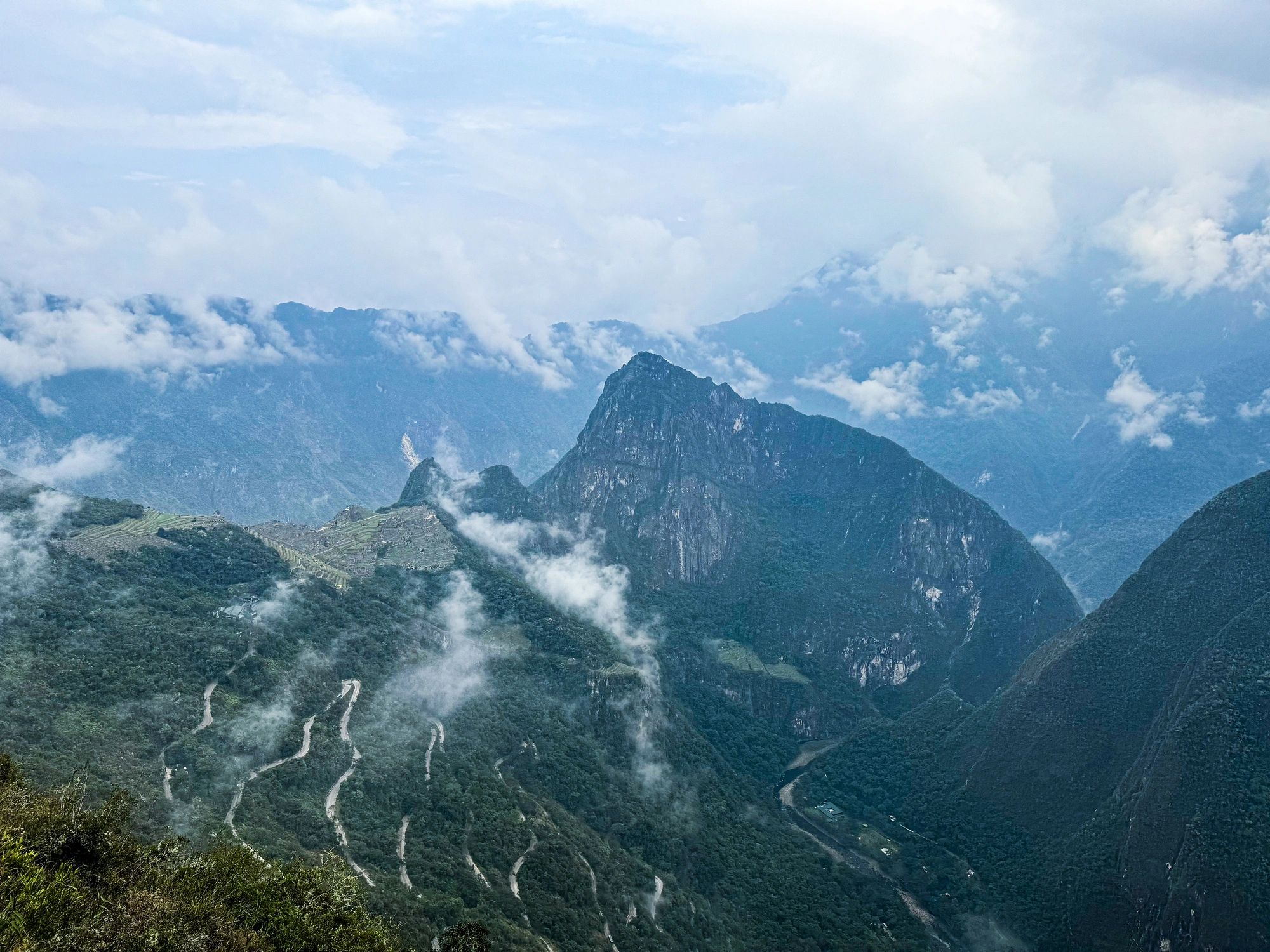 Wide view toward the Machu Picchu region